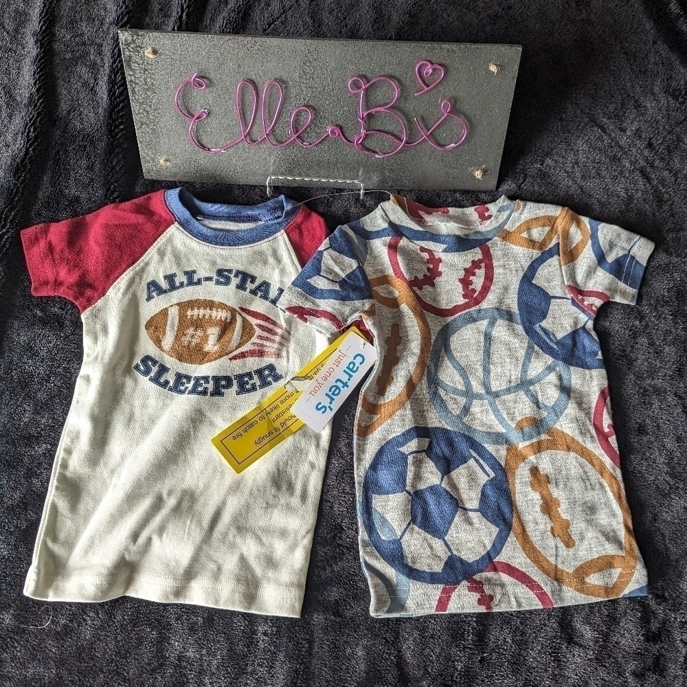 NWT Carters Pack of 2 Football Tees 18M